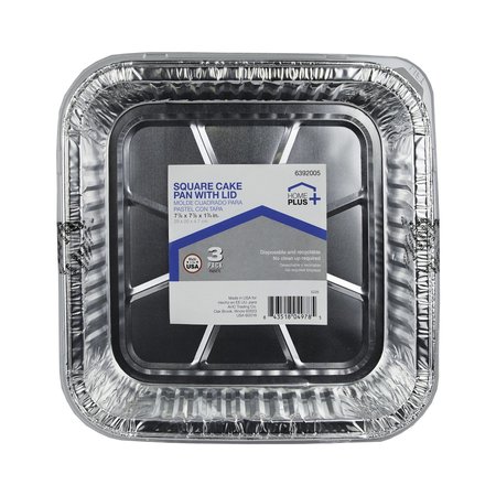 HOME PLUS Durable Foil 7-7/8 in. W X 7-7/8 in. L Cake Pan Silver , 3PK D18030